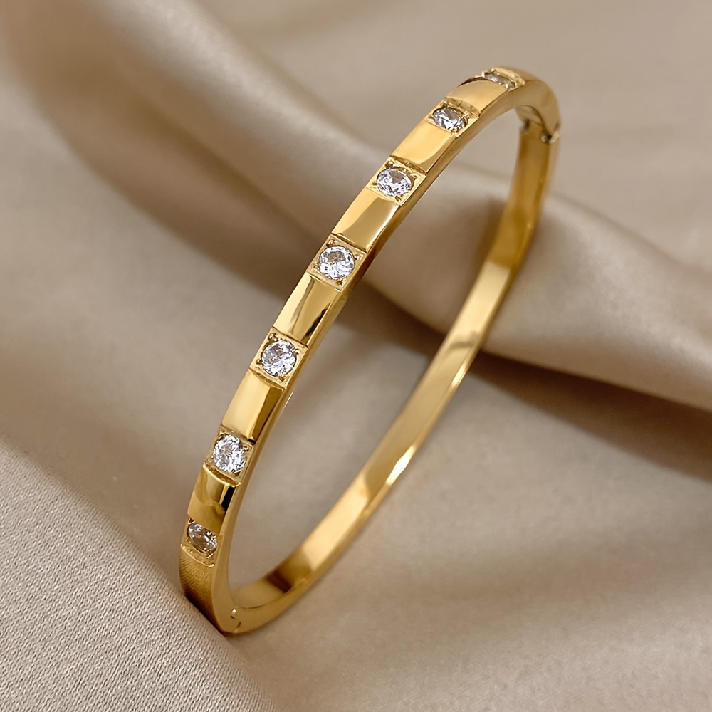 Stainless Steel Bracelet with Rhinestones Gift